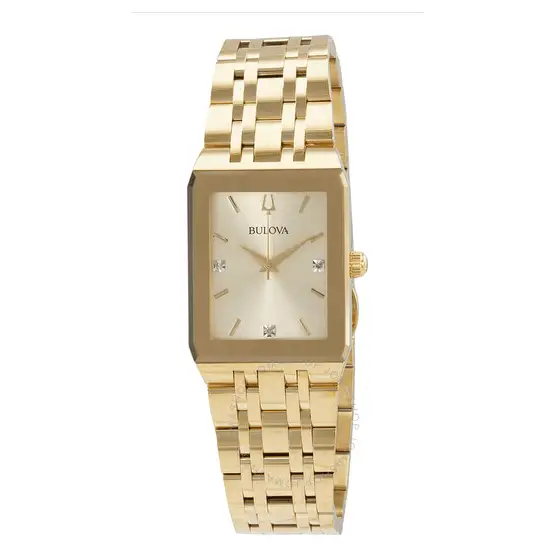 BULOVA-Quadra Quartz Diamond Champagne 97D120 - MWHITE.COM.CO