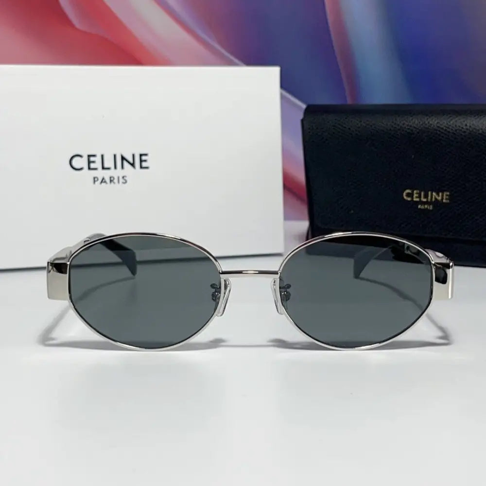 Gafas de sol CELINE Triomphe CL40235U Gris Oscuro Ancho Metales Proteccion MWHITE.COM.CO