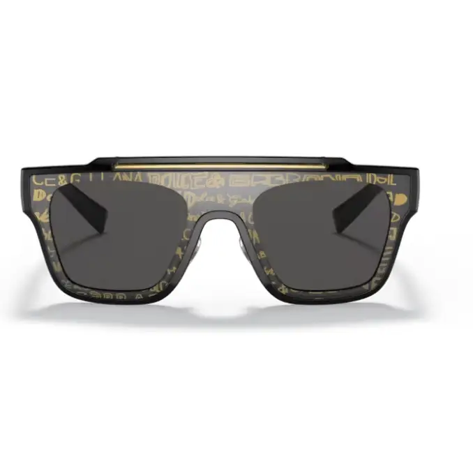 Gafas de sol negras y doradas con estampado de camuflaje