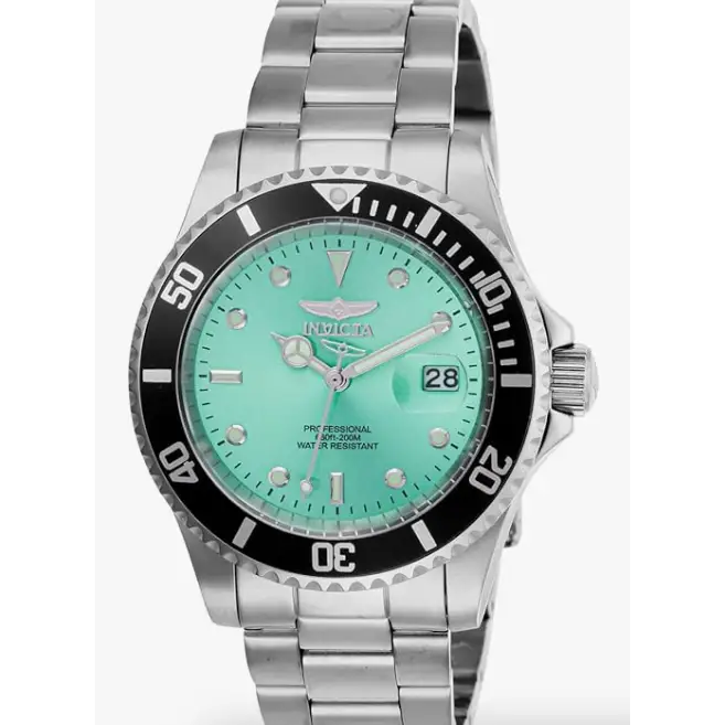 INVICTA Pro Diver Hombres 1.575 in Acero Inoxidable Acero Negro Dial PC32 Cuarzo 47356 - Relojes