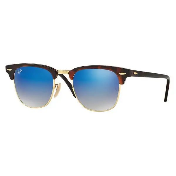 GAFAS Ray Ban Clubmaster 3016 Lente Azul Flash Havana sobre dorado y tratamiento externo MWHITE.COM.CO