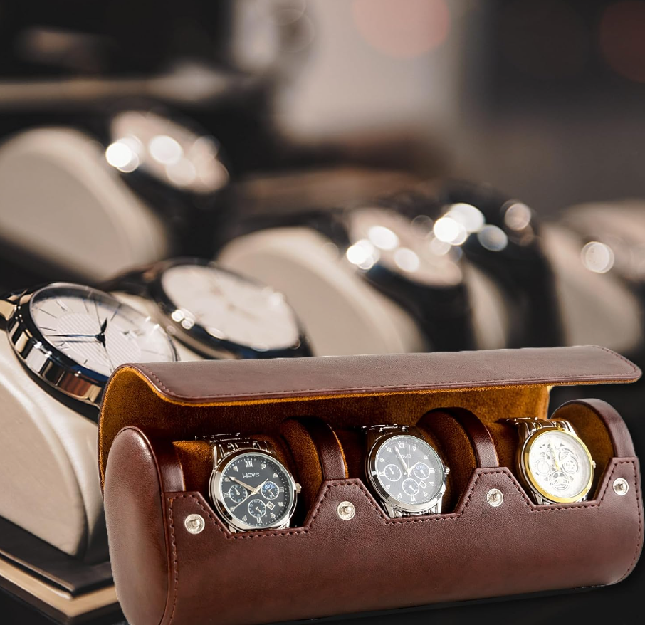 Estuche Reloj en Cuero 3 Puestos
