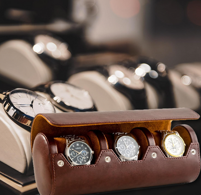 Estuche Reloj en Cuero 3 Puestos
