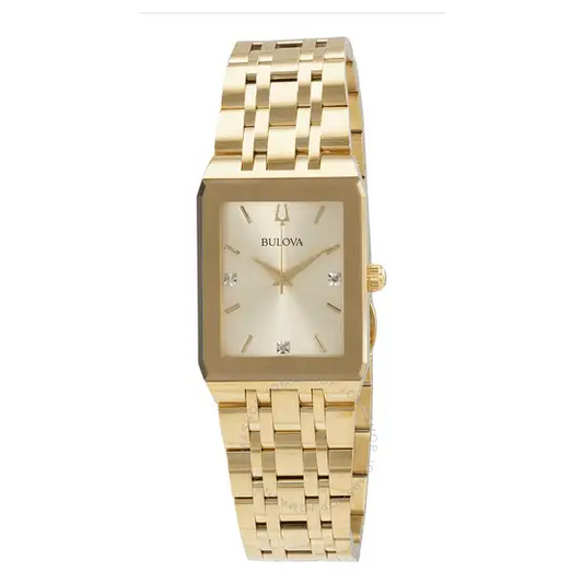 BULOVA-Quadra Quartz Diamond Champagne 97D120 - MWHITE.COM.CO