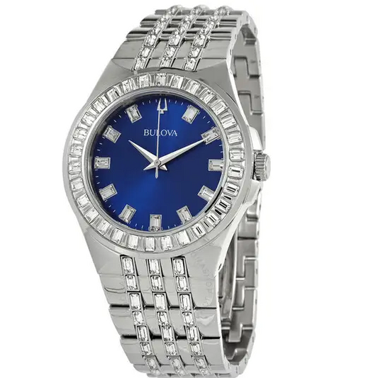 BULOVA-Esfera azul cristal 96A254 - MWHITE.COM.CO