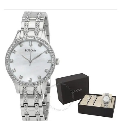 Conjunto de reloj y brazalete Bulova Acero inoxidable y cristales Producto MWHITE.COM.CO