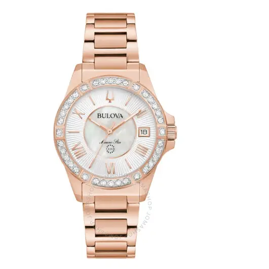 BULOVA-Marine Star cuarzo diamante blanco 98R295 - MWHITE.COM.CO