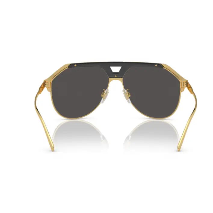 Gafas de sol DOLCE&GABBANA 2257 133487 con la persona usando gafas de sol en negro y dorado