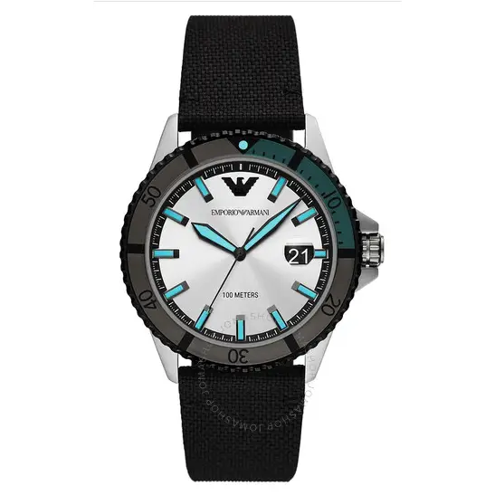 EMPORIO ARMANI Cuarzo con esfera plateada AR11465 - MWHITE.COM.CO