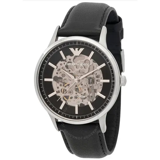 EMPORIO ARMANI Renato Automatic BlackSkeleton Dial AR60038 - MWHITE.COM.CO