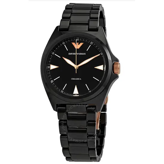 EMPORIO ARMANI Nicola esfera negra AR70003 - MWHITE.COM.CO