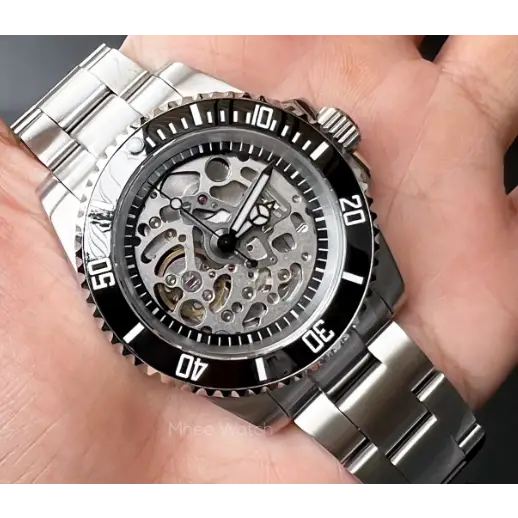 Seiko Mod black Sub Skeleton - Relojes